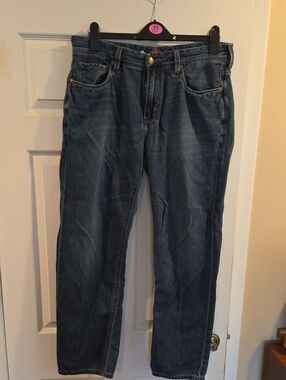 Tommy Bahama Dark Blue Straight-Leg Jeans. Standard Fit.